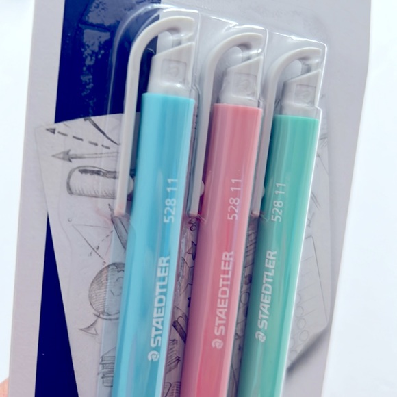 🆕 NEW Staedtler 3 Pcs Eraser with Push Button to Advance (Pastel Erasers) - Picture 4 of 7